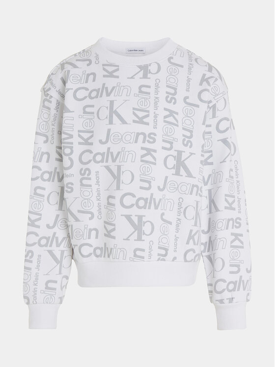 Calvin Klein Jeans Calvin Klein Jeans Džemperis Inst Ck Aop IB0IB02046 Pilka Regular Fit