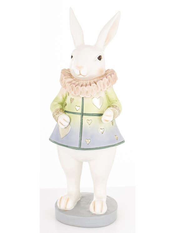 MIAhome MIAhome Figurka króliczka LUISA 28x10,5x9 cm Biały