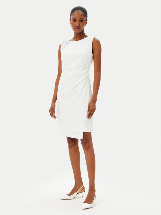 ARTIGLI ARTIGLI Cocktail obleka ACAB000805 Bela Regular Fit