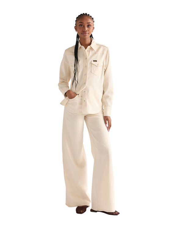 Wrangler Wrangler Jeansy 112378438 Beżowy Wide Leg