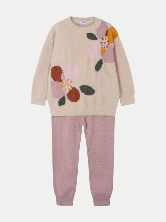 Mayoral Mayoral Completo pullover e pantaloni di tessuto 4553 Rosa Regular Fit