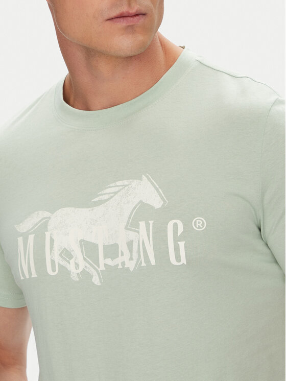 Mustang Mustang T-Shirt Austin 1016492 Zielony Regular Fit