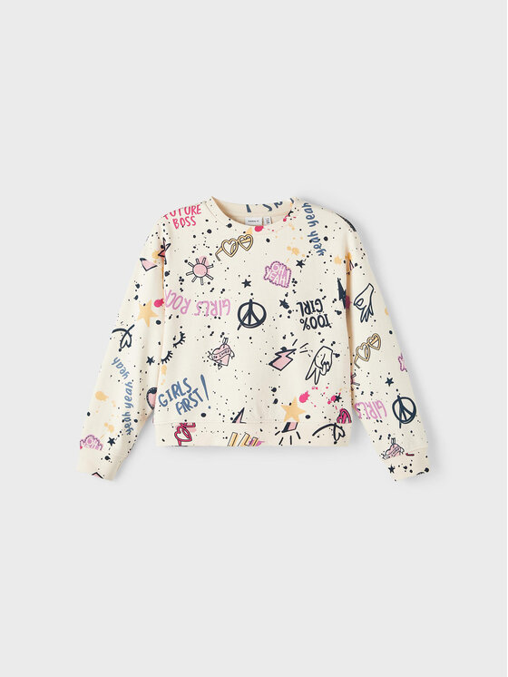 NAME IT NAME IT Majica dugih rukava 13213112 Bež Loose Fit