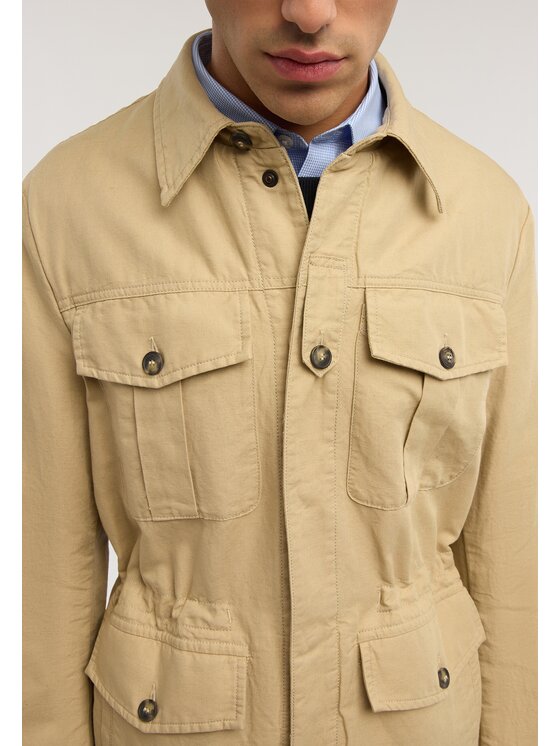 Trussardi Trussardi Płaszcz zimowy R018M000036N012 Kremowy Regular Fit