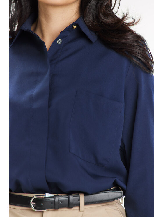 Awama Awama Bluza A652 Granatowy Basic Fit