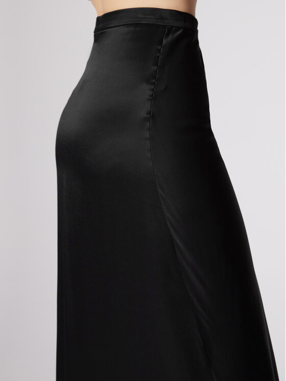 Simple Simple Midi sijonas SDD501 Juoda Regular Fit