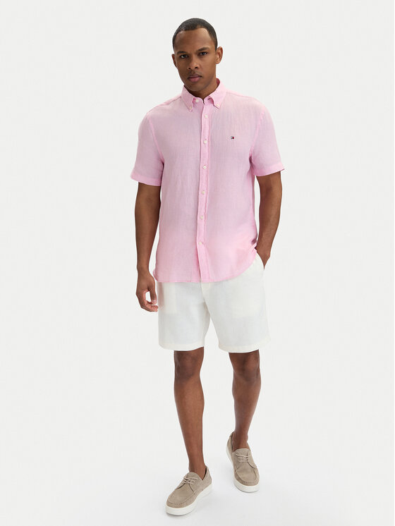 Tommy Hilfiger Tommy Hilfiger Pantalon scurți din material Dover MW0MW44358 Alb Regular Fit