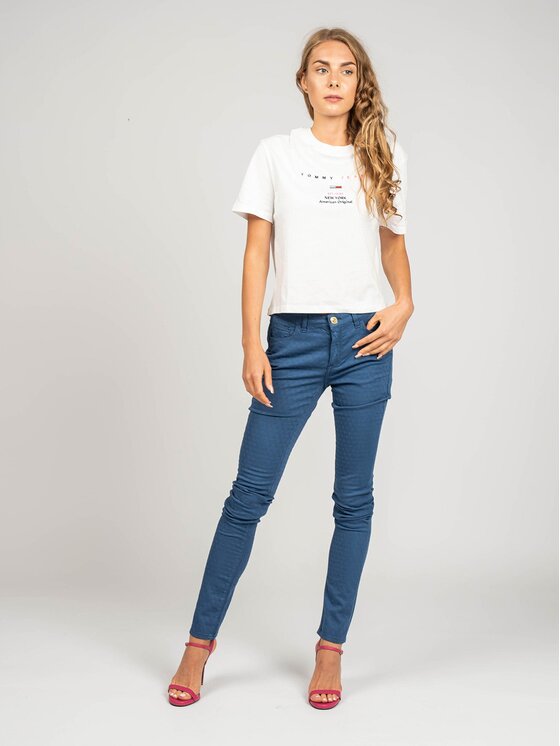 Trussardi Trussardi Kalhoty z materiálu 56J00059 Modrá Skinny Fit