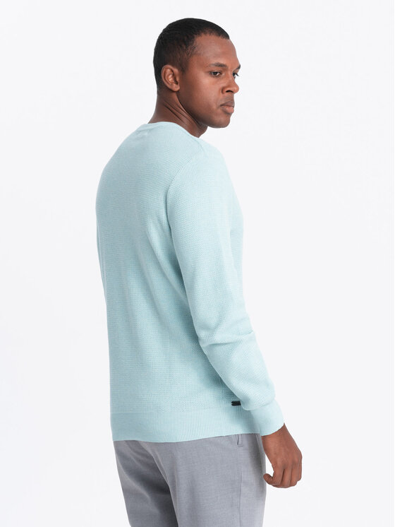Ombre Ombre Sweter OM-SWSW-0142 Zielony Regular Fit