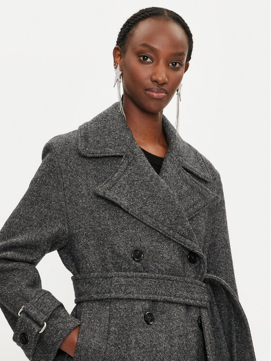 PINKO PINKO Płaszcz wełniany Calice 104041 A23R I75 Szary Regular Fit