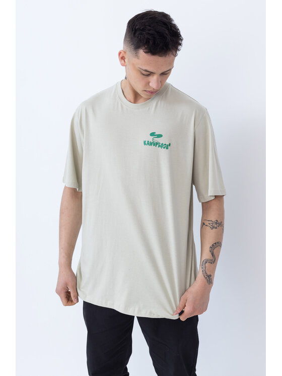Kamuflage Kamuflage T-Shirt Puff Puff Pass Beżowy Relaxed Fit