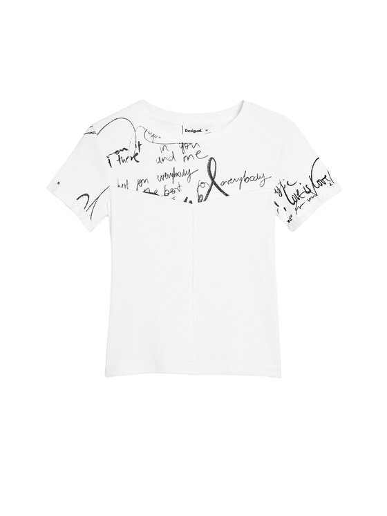 Desigual Desigual T-Shirt Helsinki 26SWTK10 Kremowy Slim Fit