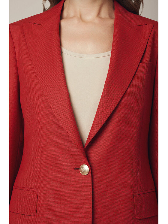 Lancerto Lancerto Marynarka Alviano MA073225000007 Czerwony Slim Fit