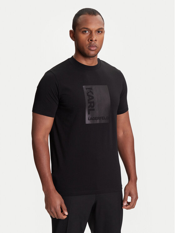 KARL LAGERFELD KARL LAGERFELD Marškinėliai 755038 553235 Juoda Regular Fit
