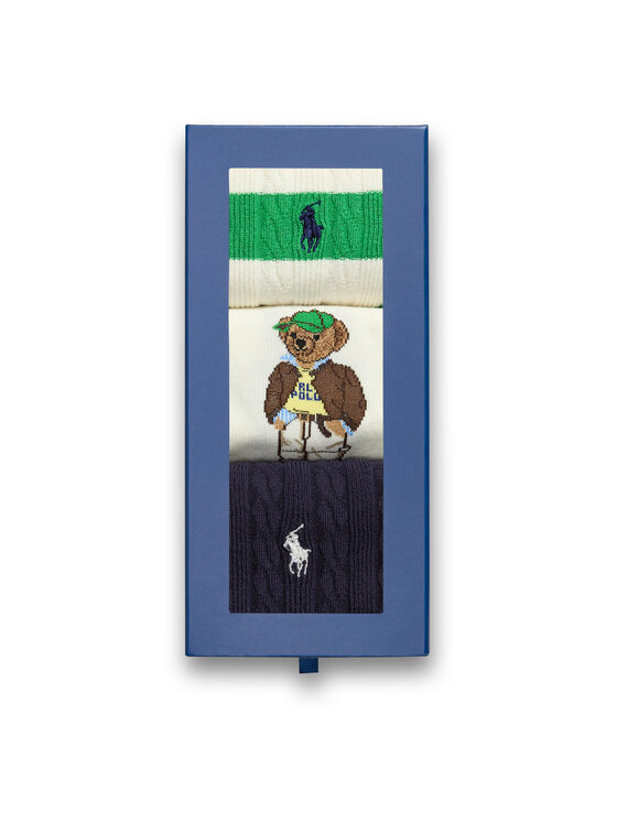 Polo Ralph Lauren Polo Ralph Lauren Set 3 parov ženskih visokih nogavic 455982947001 Pisana