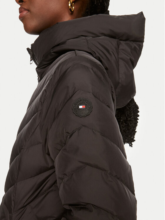 Tommy Hilfiger Tommy Hilfiger Пухено яке Chevron WW0WW42622 Черен Regular Fit