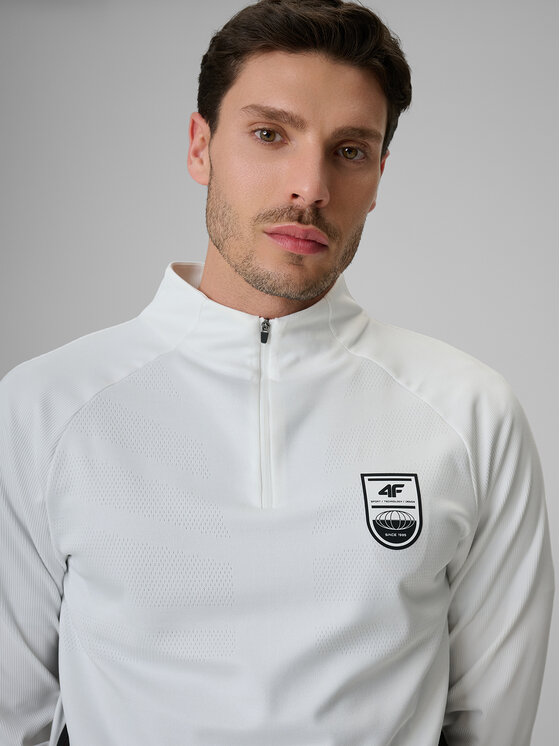 4F 4F Bluza techniczna FOOTBALL Biały Regular Fit