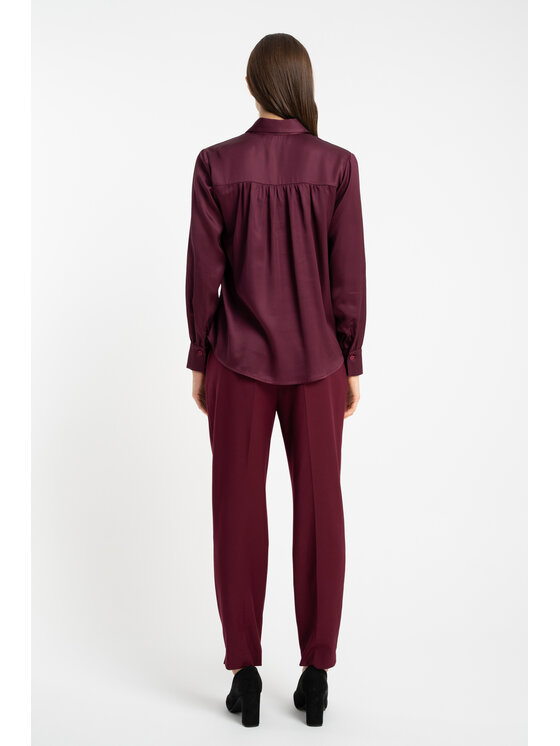 CLICK CLICK Košile 10-6914 Bordó Regular Fit