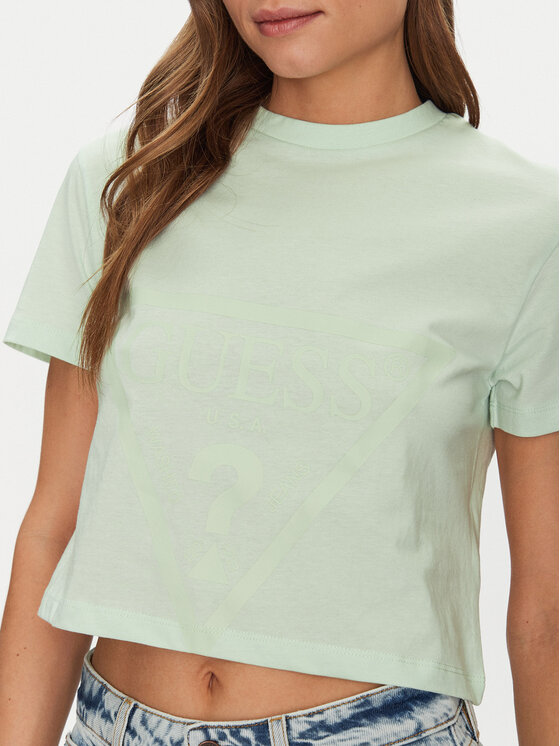 Guess Guess T-krekls V2YI06 K8HM0 Zaļš Regular Fit