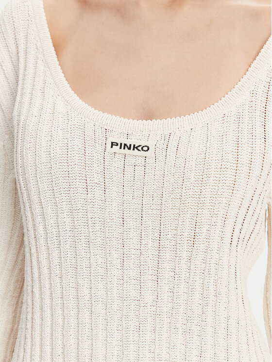 PINKO PINKO Úpletové šaty 105301 A2N7 Écru Regular Fit