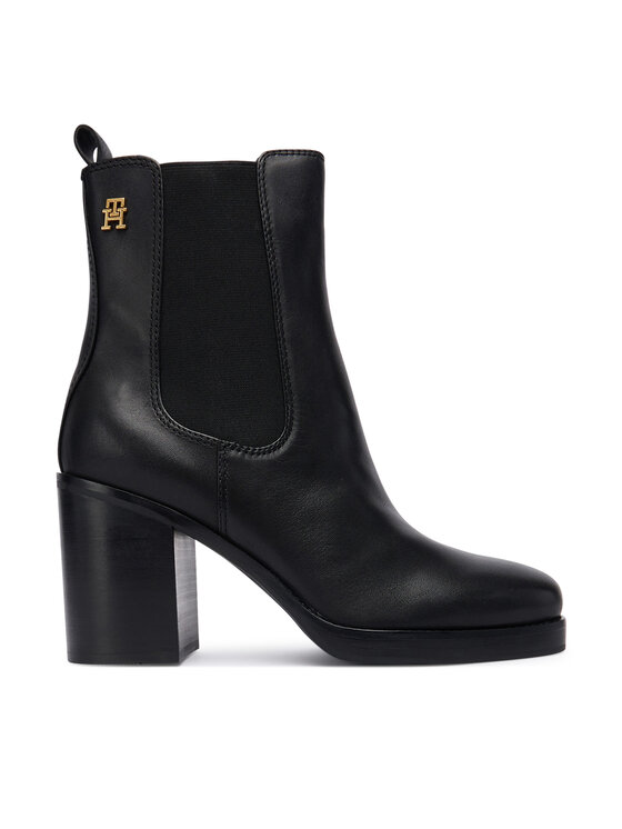 Tommy Hilfiger Tommy Hilfiger Škornji Square Toe Chelsea High Block Hl FW0FW08844 Črna