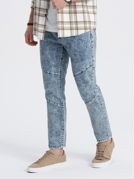 Ombre Ombre Jeansy OM-PADP-0109 Modrá Slim Fit