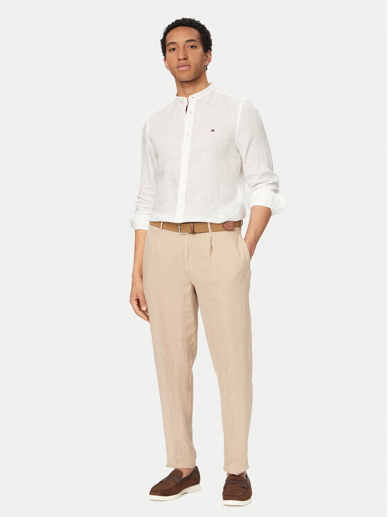 Tommy Hilfiger Tommy Hilfiger Marškiniai MW0MW39271 Balta Slim Fit
