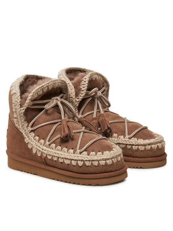 Mou Mou Śniegowce Eskimo Scoubidoo Lace FW101124A Brązowy