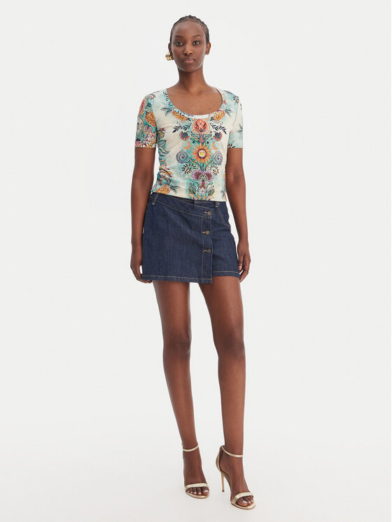 Just Cavalli Just Cavalli Marškinėliai 80PAHE02 CJ112 Spalvota Slim Fit