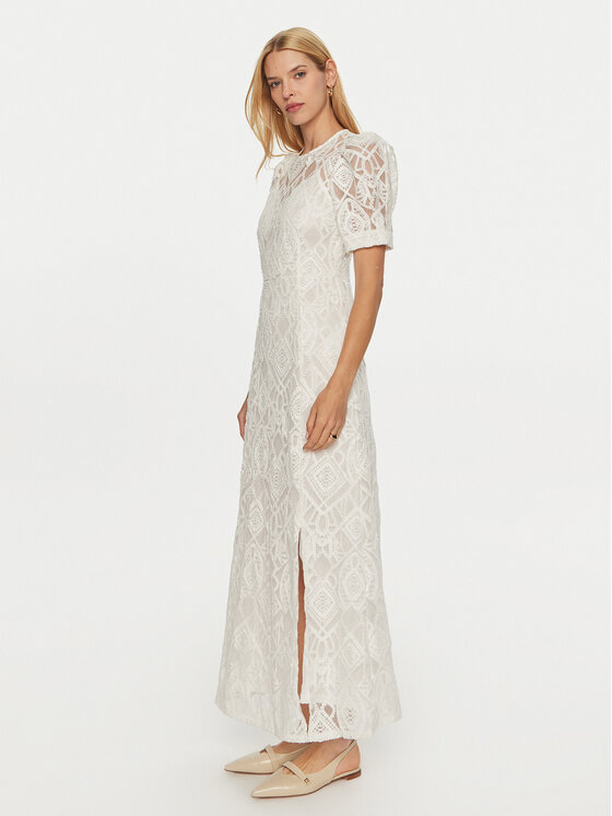 YAS YAS Sukienka koktajlowa Fia 26035637 Écru Regular Fit