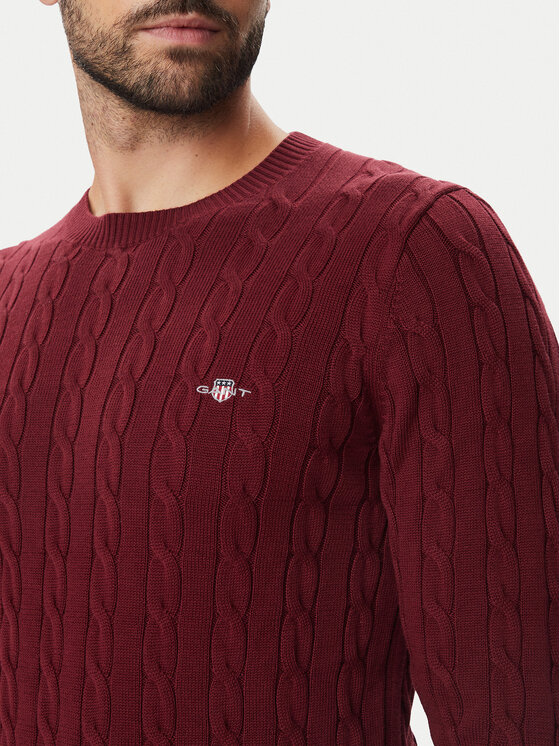 Gant Gant Sweter 8050601 Bordowy Regular Fit