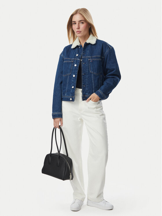 Tommy Jeans Tommy Jeans Geacă de blugi Archive Teddy DW0DW23519 Albastru Regular Fit