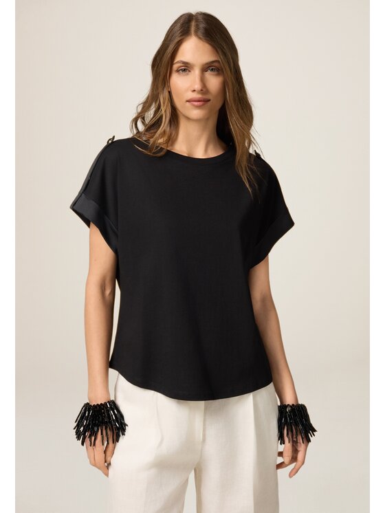 Oltre Oltre T-Shirt G435J004252N033 Czarny Over Fit