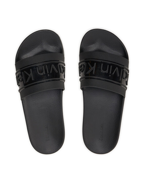 Calvin Klein Calvin Klein Чехли Slide Tpu Saffiano HW0HW02107 Черен