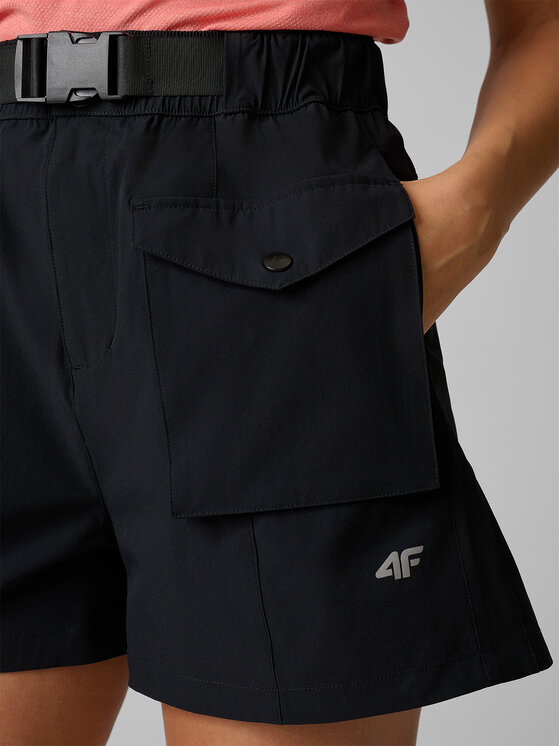 4F 4F Szorty sportowe TREKKING Czarny Regular Fit