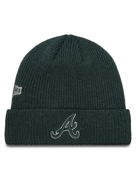 New Era Căciulă Atlanta Braves World Series Patch Cuff Knit Beanie 60580730 Verde