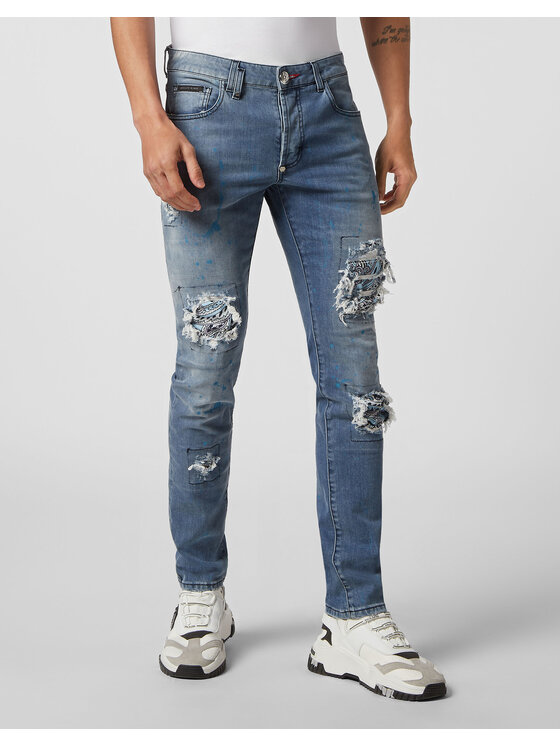 PHILIPP PLEIN PHILIPP PLEIN Jeansy 5635 Niebieski jasny Straight Leg