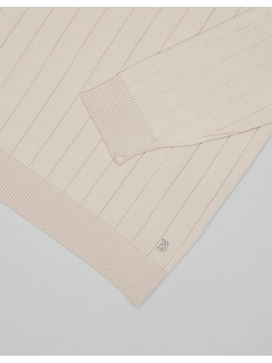 Borgio Borgio Sweter govone Beżowy Slim Fit