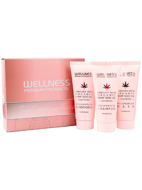 Wellness Wellness Volumeplex mini zestaw szampon 50ml, odżywka 50ml, maska 50ml Zestaw do pielęgnacji włosów