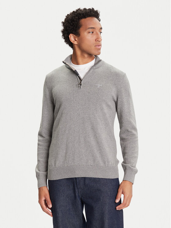 Barbour Barbour Svetr Half Zip MKN1074GY52 Šedá Regular Fit