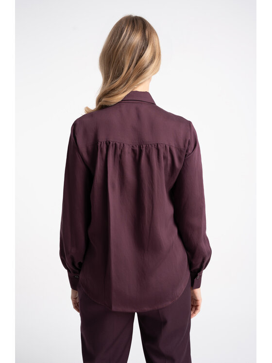 CLICK CLICK Koszula 10-7010 Bordowy Regular Fit