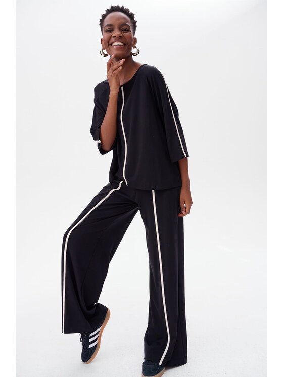 blue shadow blue shadow Spodnie damskie Tahira Czarny Regular Fit