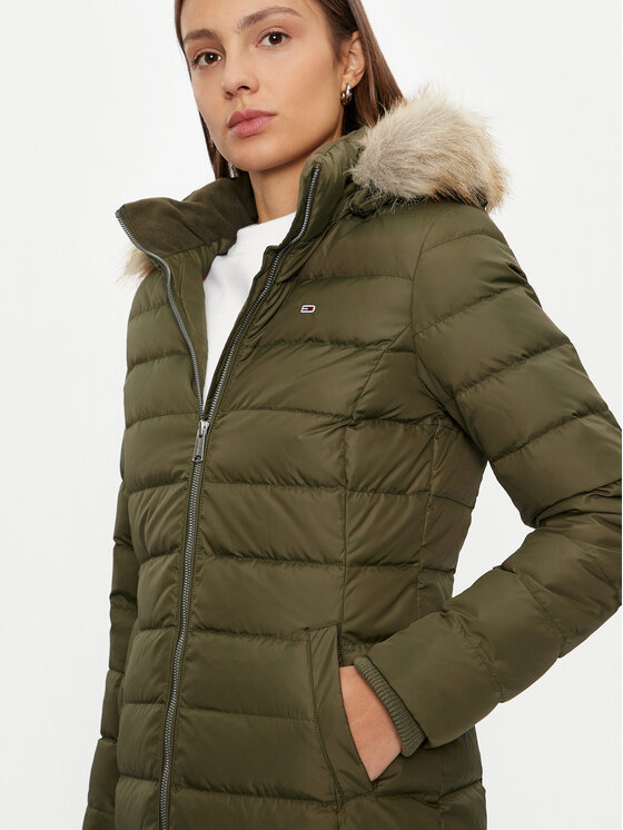Tommy Jeans Tommy Jeans Daunenjacke Essential DW0DW18864 Grün Slim Fit