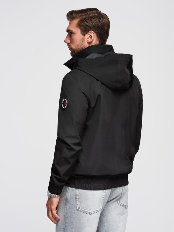 Ombre Ombre Kurtka przejściowa OM-JANP-0222 Czarny Regular Fit