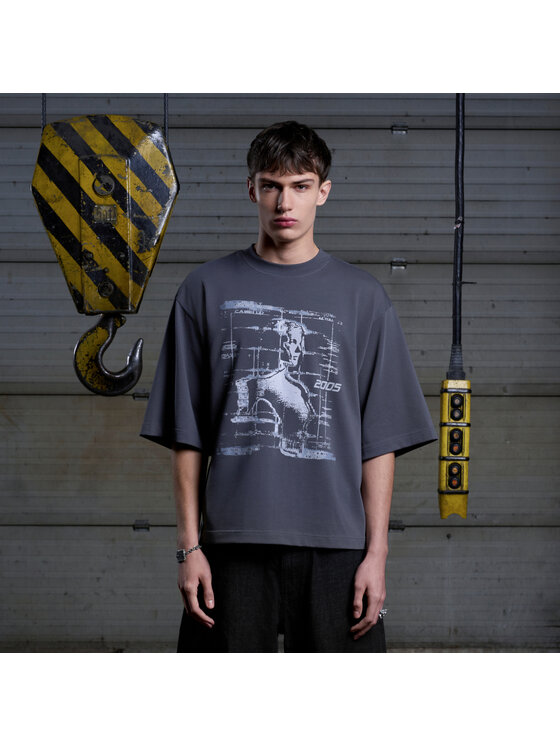2005 2005 T-Shirt Vapour Soul Szary Oversize