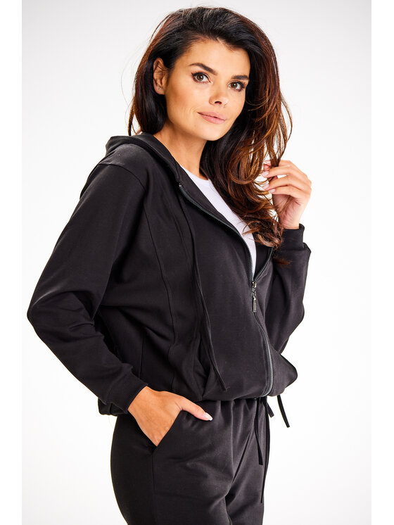 Awama Awama Mikina A607 Čierna Basic Fit