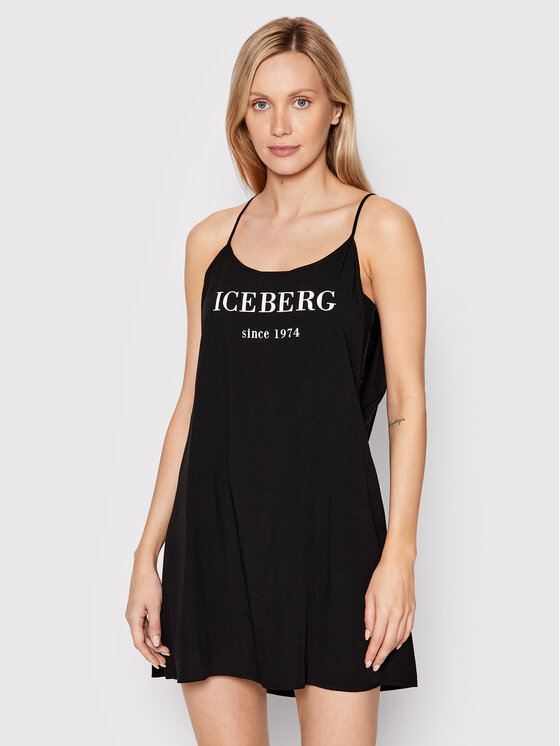 Iceberg Obleka za na plažo ICE2WCU01 Črna Regular Fit