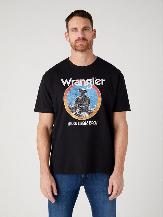 Wrangler Wrangler T-shirt AMERICANA TEE Nero Regular Fit