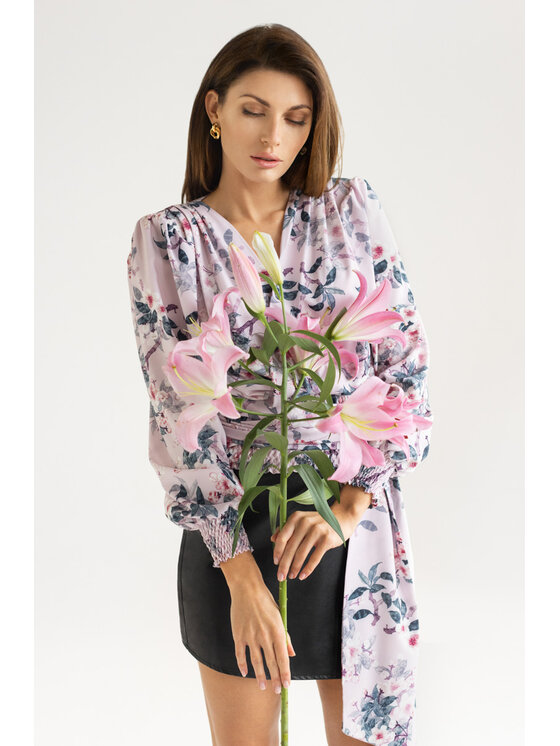 White Rvbbit White Rvbbit Bluzka Orchidea Fioletowy Regular Fit