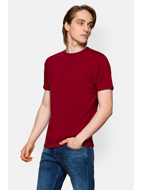 Lancerto Lancerto T-Shirt Daniel TS124121000034 Bordowy Regular Fit